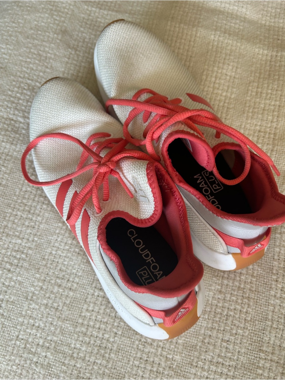 adidas White Sneakers with Coral Pink Interior - Picture 2 of 4
